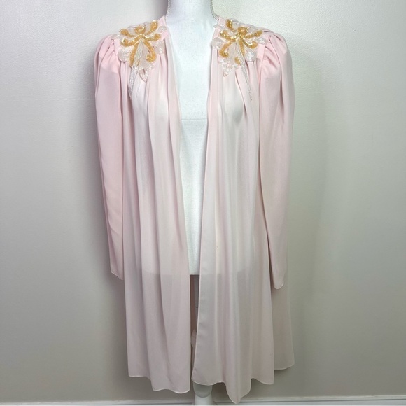 Vintage 80s Patra Sheer Pink Open Robe - Picture 5 of 11